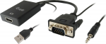 Equip Adapter HD15->HDMI-A/3.5mm/USB-A St/Bu +Audio schwarz