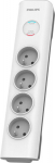 Philips overvoltage 4 jack 2m white 16a spn7040wa/60 - power extension cordpower strip