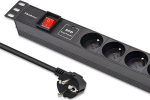 QOLTEC 54600 Power strip for RACK 19in 1U 16A PDU 6xFRENCH 1.8m