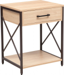 Side table/night stand HEDVIG 48x40xH60cm, ash/black