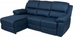 Corner sofa BERIT LC, manual recliner, dark blue
