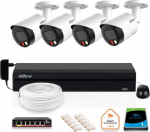 Dahua Europe monitoring kit IP Dahua 8mpx 4K 4 camera IPC-HFW2849S-S-IL z Disk