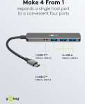 Wentronic Goobay Slim 4-Port USB-C Hub 1xUSB-C 3xUSB-A
