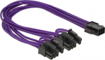 DELOCK Power cable 6pin PCIe -> 2x 8pin Bu/St 0.30m Textilman