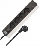 Brennenstuhl Ecolor power strip 4 jack 1.5 m black and white (002302730000)