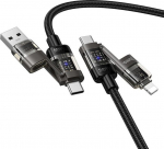 Kabel USB Hoco Kabel 4w1 USB A/C do USB C/Lightning Hoco 240W 1.2 m U151 czarny