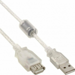 Cable USB InLine USB-A - USB-A 1 m Transparent (34610Q)