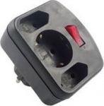 REV 3-fold Adapter w. switch black