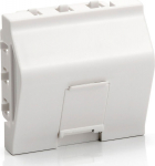 Equip front panel 1xKeystone French abgew. 45x45mm RAL9010 Polybeutel