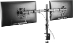 DELTACO Table | Dual monitor stand, 13"-32" | VESA | Max 8kg | Table clamp mount | Svart