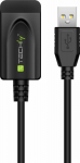 Kabel USB Techly USB-A - USB-A 20 m Czarny (IUSB-REP220TY3)