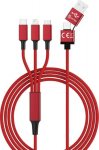 smrter Hydra ULTRA 5in1 Nylon charging cable, 120cm, red retail