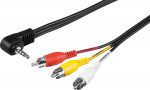Wentronic 3.5mm 4 pin angled plug - 3xRCA plug, 1.5m
