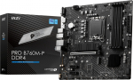 MSI | PRO B760M-P DDR4 | Processor family Intel | Processor socket LGA1700 | DDR4 DIMM | Memory slots 4 | Supported hard disk drive interfaces SATA, M.2 | Number of SATA connectors 4 | Chipset Intel B760 | mATX