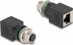 Delock Network adapter - 8-pole M12 (W) screwable to RJ-45 (W)