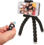MediaRange Mini Tripod m. flexiblem Gestell Fernausl&ouml;ser, sw