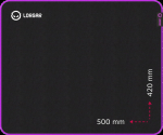 Lorgar Main 315, Gaming mouse pad, High-speed surface, Purple anti-slip rubber base, size: 500mm x 420mm x 3mm, weight 0.39kg