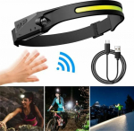 Hurtel headlamp Headlamp headlamp LED z motion sensor IPX4 USB-C 1200 mAh black Headlamp head torch LED z motion sensor IPX4 USB-C 1200 mAh czarna