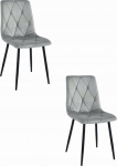 Leobert Krzesło LIBRA - silver gray velvet / black legs x 2