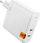 Toalaadija adapter ArcStation Pro 140W Dual, 2x USB-C juhtmele, valge, GaN 1402, PE2109EU, Spigen