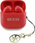 TWS Guess Glossy Effect Printed Classic Logo & Charm Red Headphones