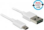 DELOCK USB Kabel A -> Micro-B St/St 0.20m wei&szlig; Easy USB