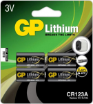 GP Batteries GP Lithium Battery CR123A, 3V (4-pack)