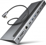 AXAGON USB-C 5Gbps TRIPLE 4K DISPLAY 11in1 Hub | HMC-4KX3