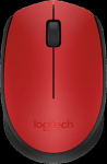 Log Logitech M171 Wireless Mouse RF Wireless, 1000 DPI, Red/Black