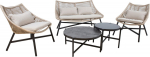 Garden furniture set HELSINKI 2 tables, sofa, 2 chairs, beige