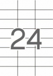 Etikett iseliimuv APLI 70x37mm, l&auml;bikumav pol&uuml;ester, ilmastikukindel, 24 tk A4 lehel, 20l/pk, Ref.01224