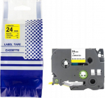 Tape BROTHER TZE-651 24mm x 8m black on yellow replacement