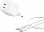 Belkin Ladeger&auml;t Dual USB-C 50W PD PPS+1m Kabel WCH019kq1MWH-B6
