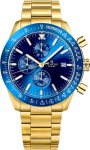 Giewont Chronograph Sapphire Men's Watch / gold-blue