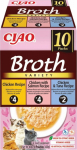 Inaba Foods INABA CAT CIAO BROTH CHICKEN,SALMON,TUNA 10x40g