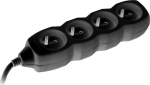 Tracer 4 jack 3m czarny - extension cord, 3 meters, 4 jack, VDE