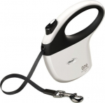 TRIXIE One for All, automatic leash, For a dog, white/czarna, S, 5m, tape