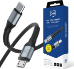3mk Hyper Cable N-SERIES C to Micro 3m QC 3.0 5V/2A 10W Black