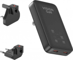 Vision - power adapter - 65 Watt - 4.05 A - 2 output contacts (USB-C) - MFI-certified - Europa