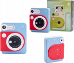 Impossible Digital Camera 5MP Phone Photo Print Color 3PASS Bluetooth + cartridges / HANIN M6 / Blue - Czerwony