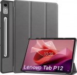 Pouch tablet 4kom.pl Smart Case cover for Lenovo Tab P12 12.7'' TB370 TB370FU 2023, szare