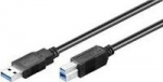 MicroConnect USB 3.2 Gen 1 A-B 5m M-M, Black USB A/USB B, 5 m, 5 m