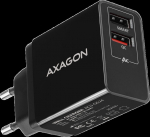 Axagon Dual wallcharger <240V / 2x USB port QC3.0/AFC/FCP + 5V-1.2A. 24W total power