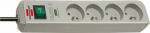 Brennenstuhl Eco-Line surge protection power strip 4 jack 1.5 m szara (1435220000)