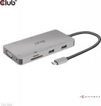 Club3D USB-C 9in1-HUB >HDMI/VGA/2xUSB/USB-C/RJ45/SD PD100W retail