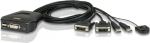ATE Aten CS22D 2-Port Cable KVM Switch, USB and DVI with Remote Port