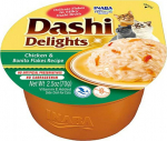 INABA Dashi Delights Chicken with bonito flakes in broth - cat treats - 70g