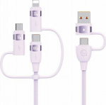 Kabel USB Usams USB-A - 2x USB-C + Lightning + microUSB 2 m Czarny (USA1079)