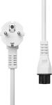 MicroConnect Power Cord CEE 7/7 - C5 3m, White Angled Schuko, White
