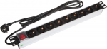 BKT Elektronik PDU 19&acute;&acute; 9xDIN49440 (schucko) plug DIN49441 (universal) Switch on/off